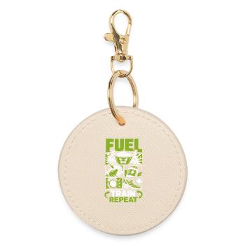 Fuel Train Repeat Fitness - Round Keyring - oyster - Front