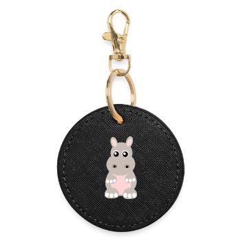 Hippopotamus, Hippopotamus - Round Keyring - black - Front
