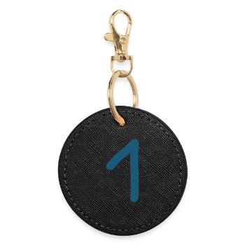 1 numéro un anniversaire - Porte-clés rond - noir - Devant