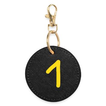1 numéro un anniversaire - Porte-clés rond - noir - Devant