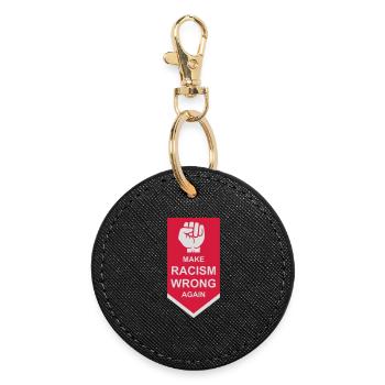 make racism wrong again - Round Keyring - black - Front