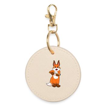 Fox Fusil de chasse - Porte-clés rond - huître - Devant