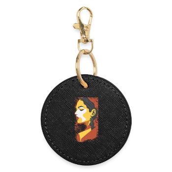Geometric Summer Portrait - Round Keyring - black - Front