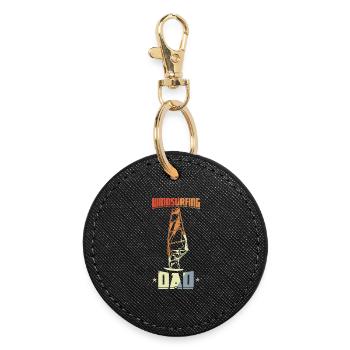 Papa Planche à voile - Porte-clés rond - noir - Devant