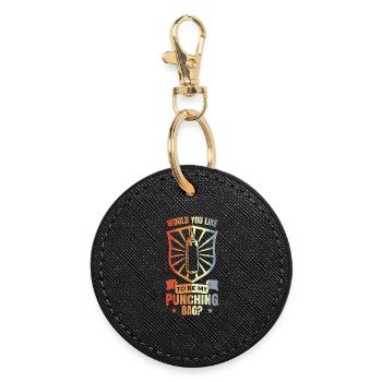 Blague sur le sac de frappe - Porte-clés rond - noir - Devant