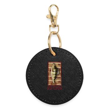 Pêche au lancer et record de perche - Pêche - Porte-clés rond - noir - Devant