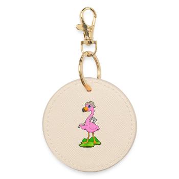 Flamingo Lumberjack Axe - Round Keyring - oyster - Front