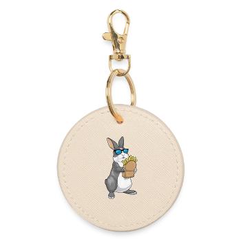 Bunny French fries - Round Keyring - oyster - Front