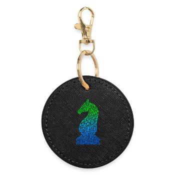 Pièces d’échecs Jeu d’échecs Joueur d’échecs - Porte-clés rond - noir - Devant