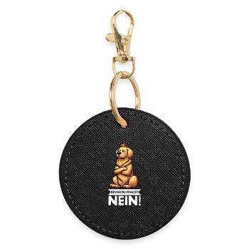 Bevor Du Fragst Golden Retriever Goldie Goldies - Runder Schlüsselanhänger - Schwarz - Vorne