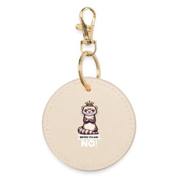 Avant de demander à Ferret Furet Propriétaire de Furet Rodent - Porte-clés rond - huître - Devant