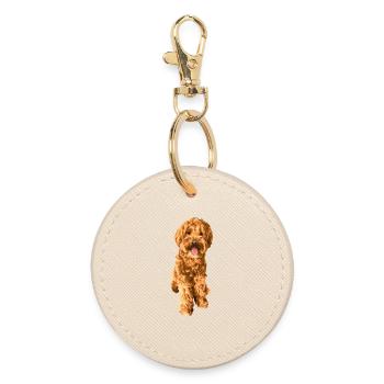 Goldendoodle Schnoodle - Runder Schlüsselanhänger - Auster - Vorne