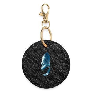 Loup - Porte-clés rond - noir - Devant