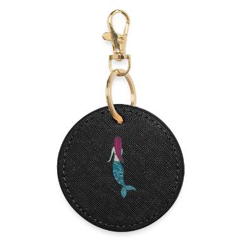 sirène - Porte-clés rond - noir - Devant