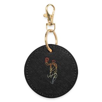 Basketball Vintage Look - Runder Schlüsselanhänger - Schwarz - Vorne
