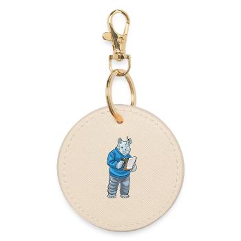 Rhino Sport Teacher School - Round Keyring - oyster - Front