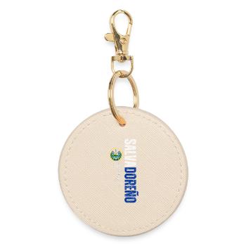 Salvadoran pride, vertical design - Round Keyring - oyster - Front