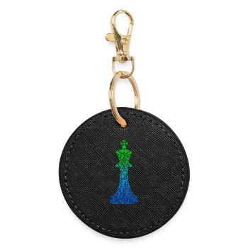 Pièces d’échecs Jeu d’échecs Joueur d’échecs Échecs - Porte-clés rond - noir - Devant
