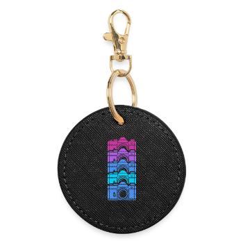 Retro Photography Vintage Camera Photographer - Round Keyring - black - Front