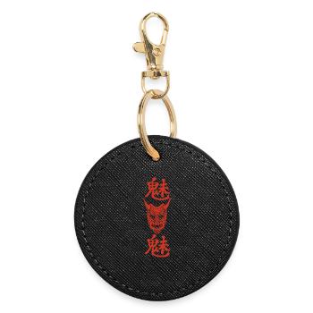 Japanese Red Demon - Round Keyring - black - Front