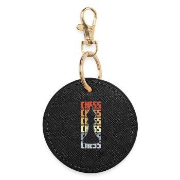 Vintage Chess - Round Keyring - black - Front