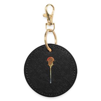 Bâtons de crosse rétro - Porte-clés rond - noir - Devant