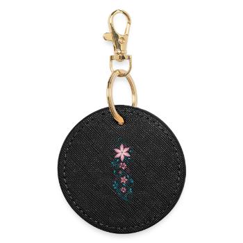 Flowers Blossoms Summer tropical colorful - Round Keyring - black - Front