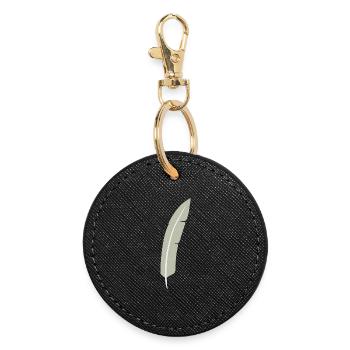 Feather Arc Minimalist Print - Porte-clés rond - noir - Devant