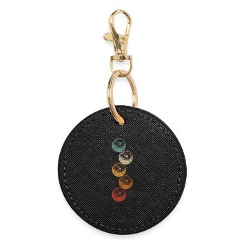 Bowling Skittles Vintage Graphic With Bowling Balls - Round Keyring - black - Front
