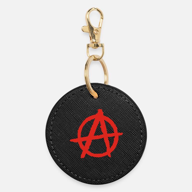 anarchy - Round Keyring - black