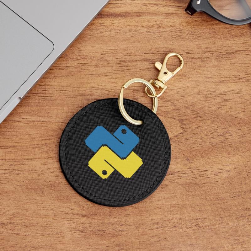 Python Pixelart Runder Schlüsselanhänger
