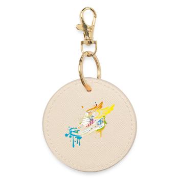 Sneaker graffiti with wings - Round Keyring - oyster - Front