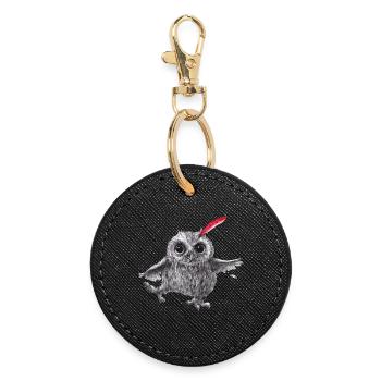Chief Red - Happy Owl - Round Keyring - black - Front