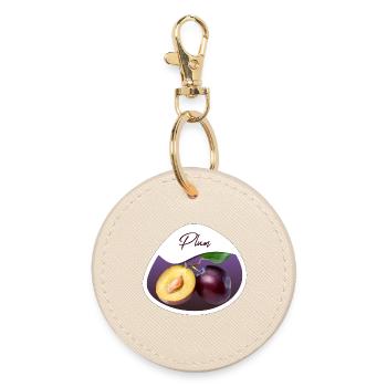 Plum - Round Keyring - oyster - Front