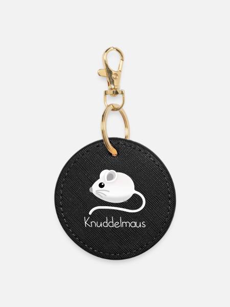 Knuddelmaus - Runder Schlüsselanhänger - Schwarz
