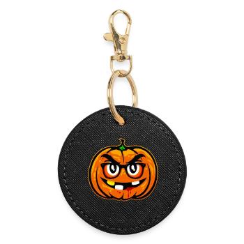 Kürbis Halloween Humor - Runder Schlüsselanhänger - Schwarz - Vorne