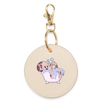 Octopus Bath Bathtub - Round Keyring - oyster - Front