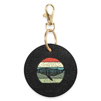 Vitamin Sea Retro Sun Badge - Round Keyring - black - Front