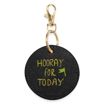 hooray for today - Runder Schlüsselanhänger - Schwarz - Vorne