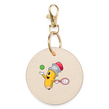 Raquette de tennis crayon - Porte-clés rond - huître - Devant