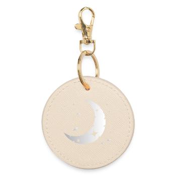 Moon and stars - Round Keyring - oyster - Front