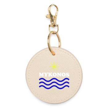 MYKONOS-GRÈCE Eau Solaire - Porte-clés rond - huître - Devant