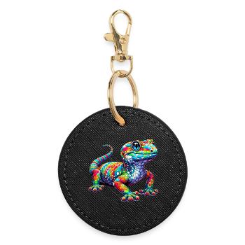 Gecko - Round Keyring - black - Front