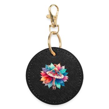 Danseuse de ballet avec tutu - Porte-clés rond - noir - Devant