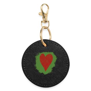 Heart in watercolor style - Round Keyring - black - Front