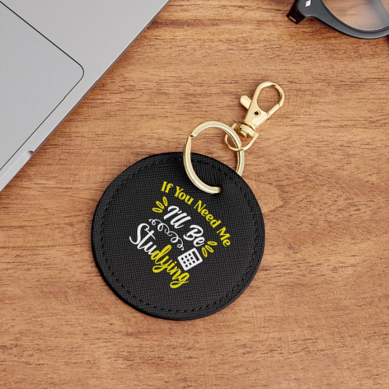 Studying Students Learning Practice Assignment Exams Round Keyring