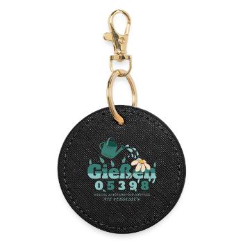 Giessen, Hesse - Round Keyring - black - Front