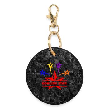 Couleur étoile de bowling - Porte-clés rond - noir - Devant