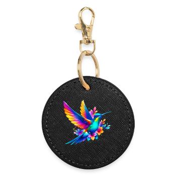 Colibri - Porte-clés rond - noir - Devant