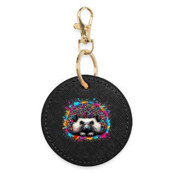Hedgehog - Round Keyring - black - Front